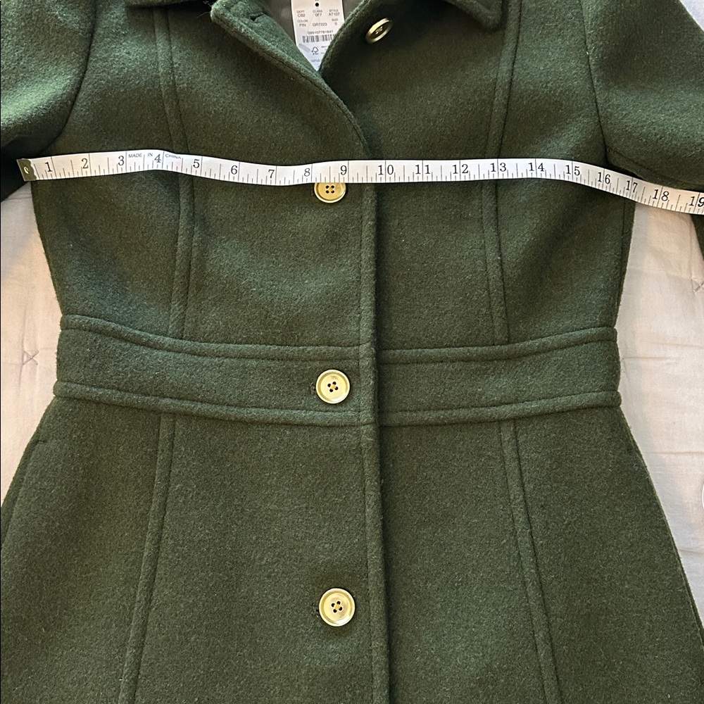J. Crew Forest Green Women's Dress Coat - Picture 5 of 12